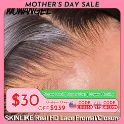 WOW ANGEL HD Lace 5x5 6x6 13x4 13x6 HD Lace Frontal Only Melt Skin Straight Hair Pre Plucked invisible HD Lace Closure Only