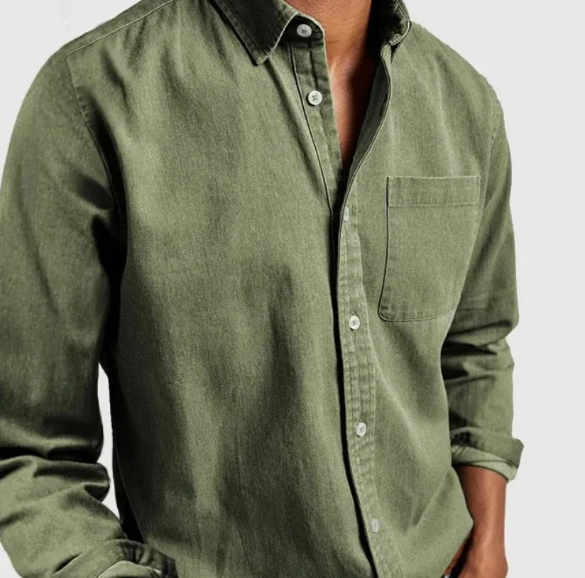 

Autumn Hot Selling Men's Long Sleeve Shirt Solid Color Casual Style Plus Size Men's Casual Shirt