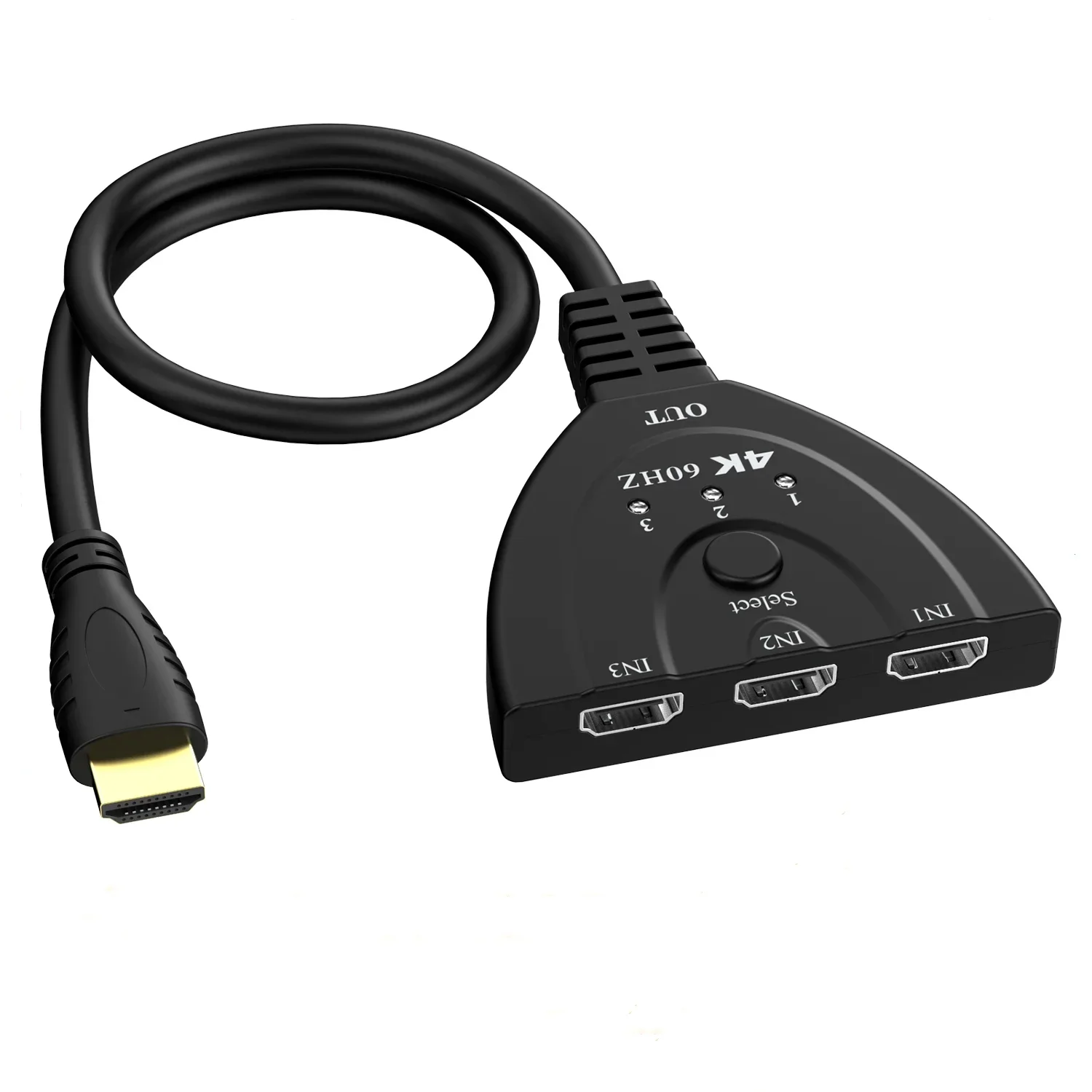 HDMI 호환 허브 케이블, DVD HDTV Xbox PS4 용, 4K 60Hz 3D 미니 3 포트, V2.0 스위처, 4K @ 30/1080P 스위치 스플리터, 3 인 1 아웃 포트