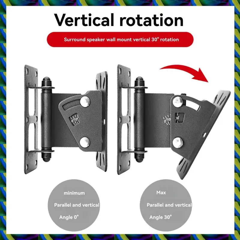 毎日の頑丈なスピーカーウォールマウント、本棚用の傾斜と回転でユニバーサル調整可能