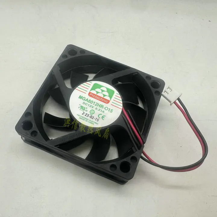 Protechnic MGA6012HR-O15 DC 12V 0.23A 60x60x15mm 2-Wire Cooling Fan