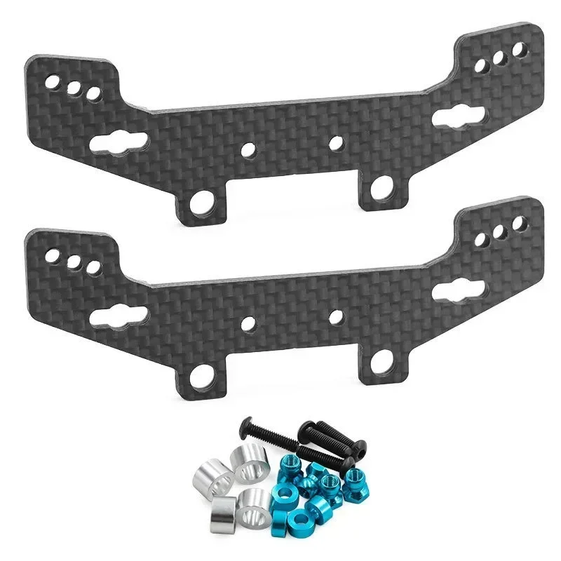 Plaque de tour de choc avant et arrière en Fiber de carbone pour Tamiya TT02 TT02R 1/10 RC, pièces de mise à niveau de voiture, accessoires