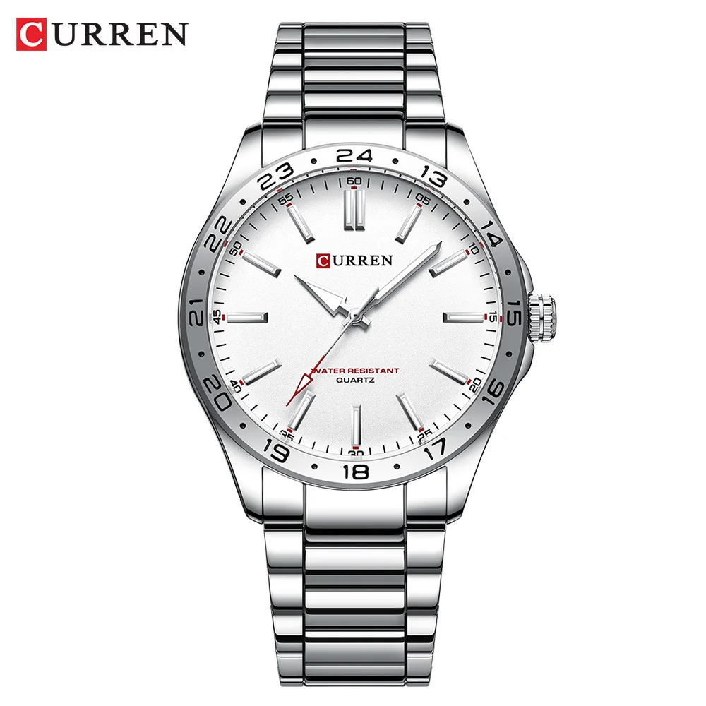 

CURREN 8452 Men's Stainless Steel Quartz Watch, Round Business Waterproof Quartz Watch Men's wristwatch
