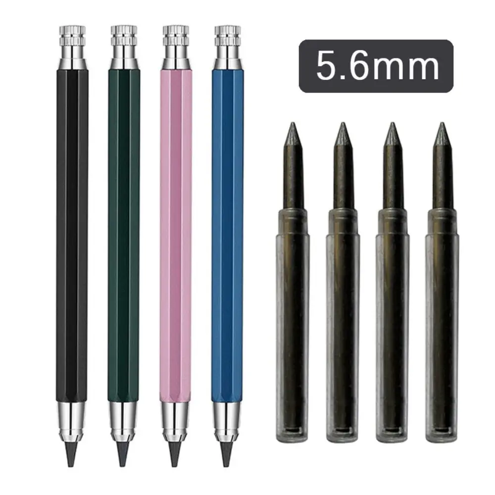 5.6mm Metal Mechanical Pen 2B/4B/6B/8B Pencil Refill Art Painting Drawing Writing Tool Sketch Comics Automatic Pencil Stationery