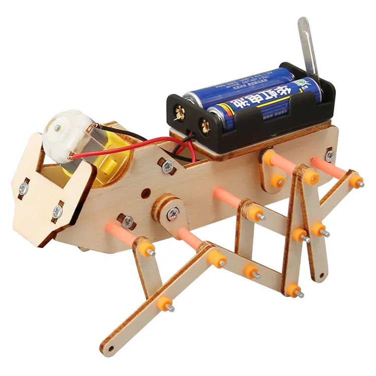 Estudantes tecnologia diy pequena produção artesanato conjunto de material artesanal hexapod robô crianças rastejando robô cão montagem modelo brinquedo
