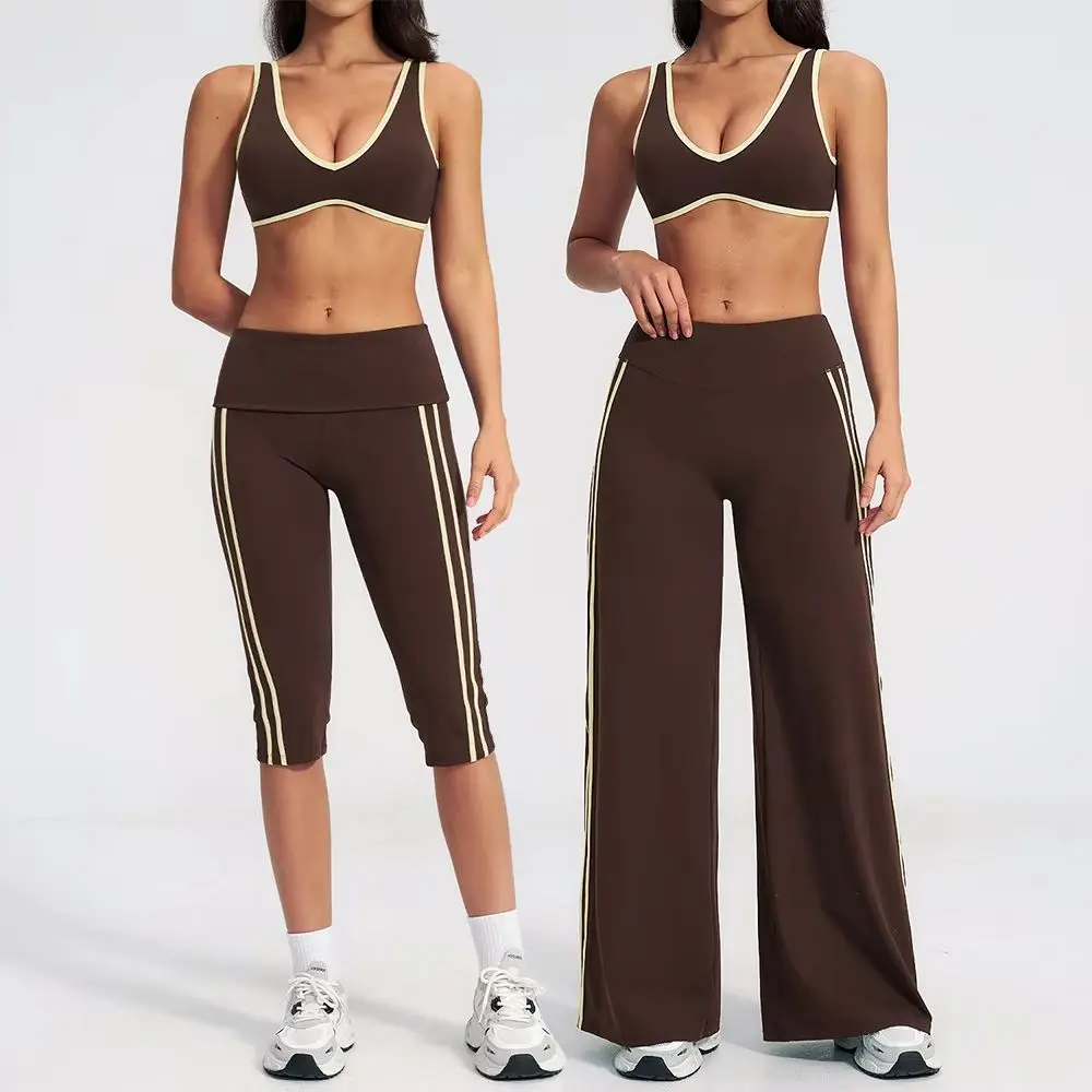 Women Tracksuit 2PCS Yoga Suit Sports Set Women Quick-Dry Gym Set Running Workout Bra Sports Outfits Capri Pants Yoga Clothing