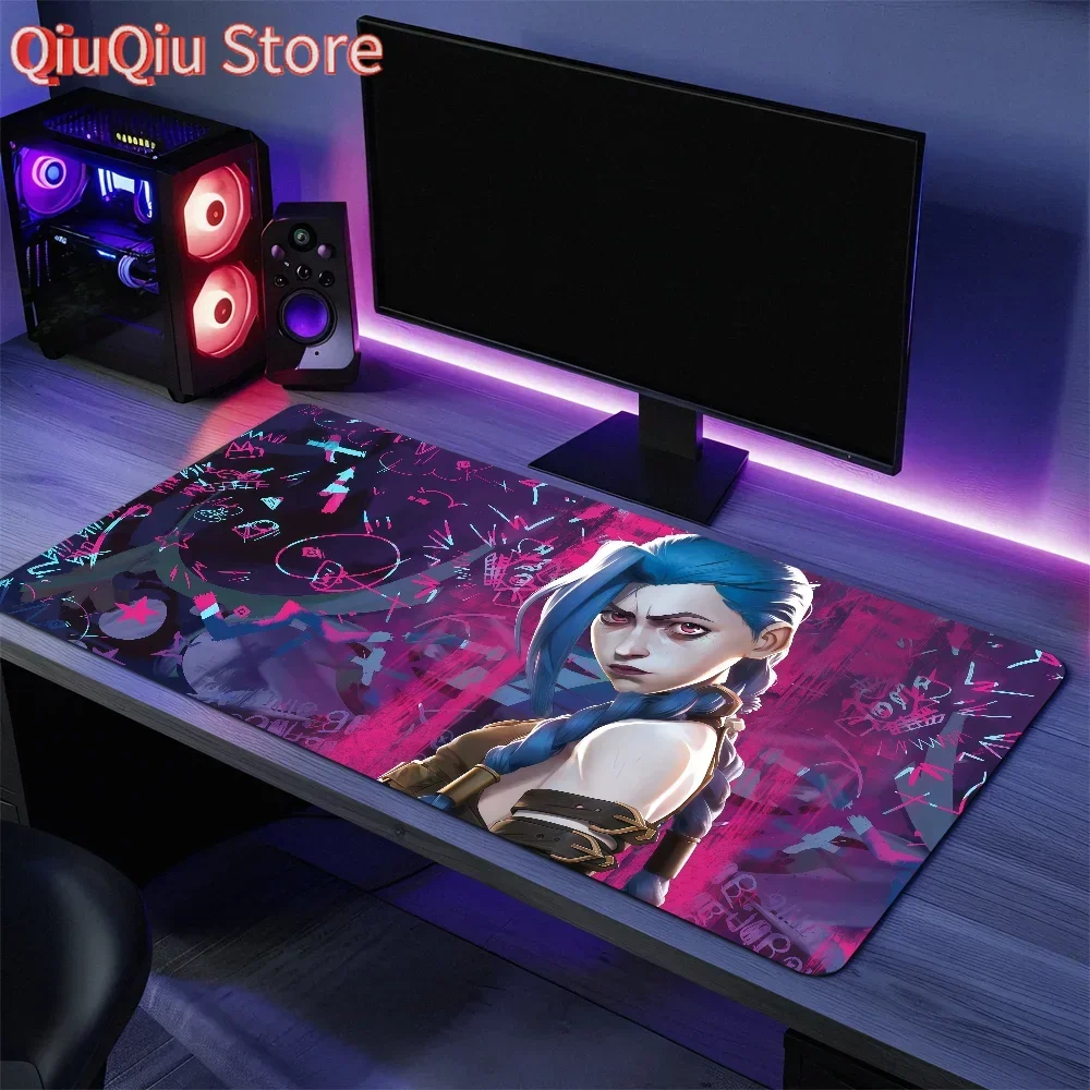 

Vi Caitlyn Mouse Pad Cartoon 2 Ekko Large Mouse Mat Pad Anti-slip Computer Game A-Arcane Big Keyboard Office Rubber PC S J-Jinx