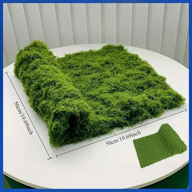 1Pcs Durable No Watering Fake Moss Lawn Lifelike Realistic Simulation Moss Sheet Living Room DIY Artificial Grass Rug