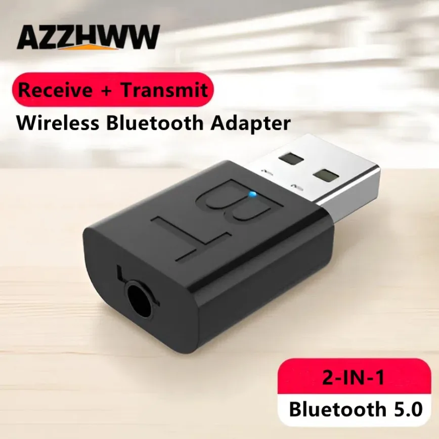 USB Bluetooth 5.0 レシーバートランスミッターワイヤレスオーディオアダプター音楽スピーカー 3.5 ミリメートル AUX カーステレオテレビヘッドフォンスピーカー車