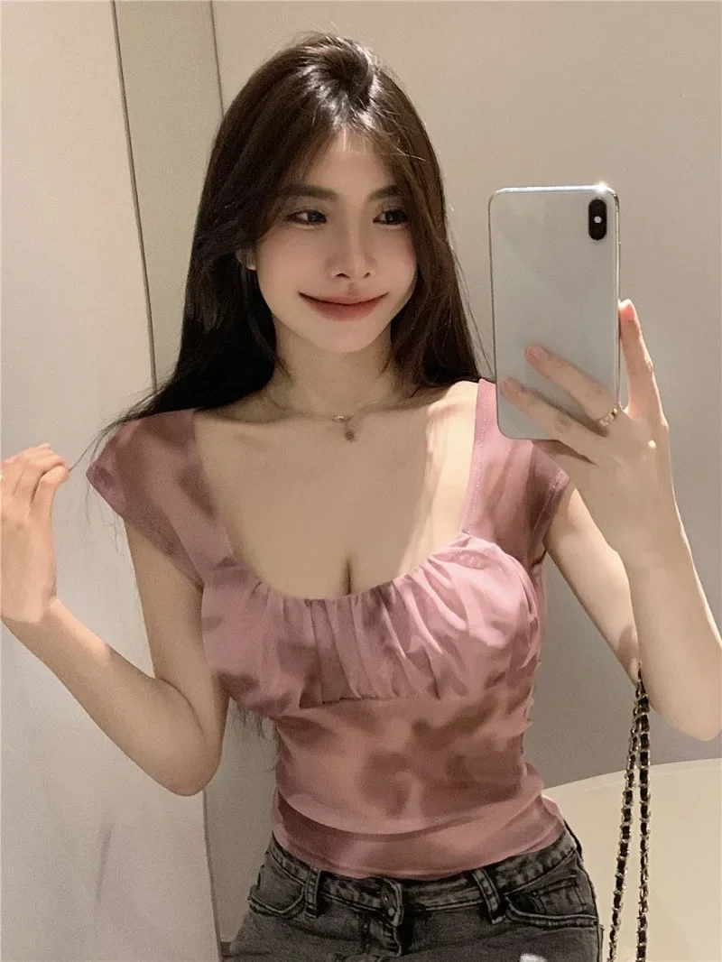 Sleeveless Woman Top Pattern Summer with Designs Print Shirts & Blouses for Women 2024 Novelties Tall Elegant Chic Korean Style