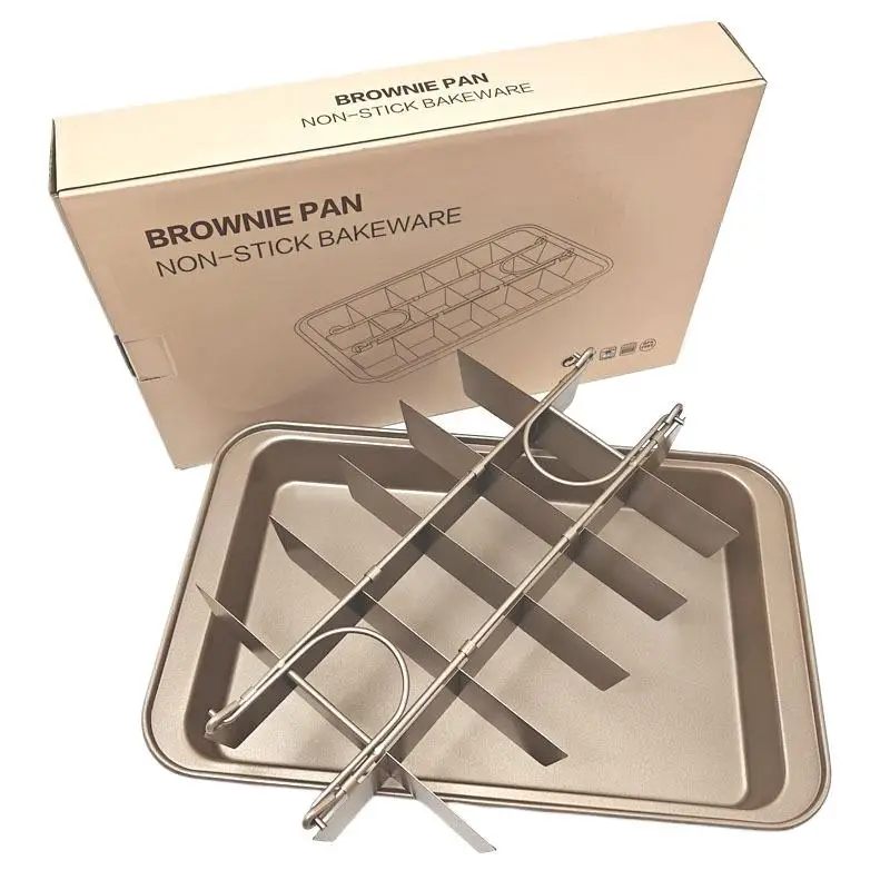 

18Grids Brownie Cake Pan With Dividers Carbon Steel Loaf Pan Non-Stick Square Muffin Pan Bakeware Kitchen Dessert Baking Tool