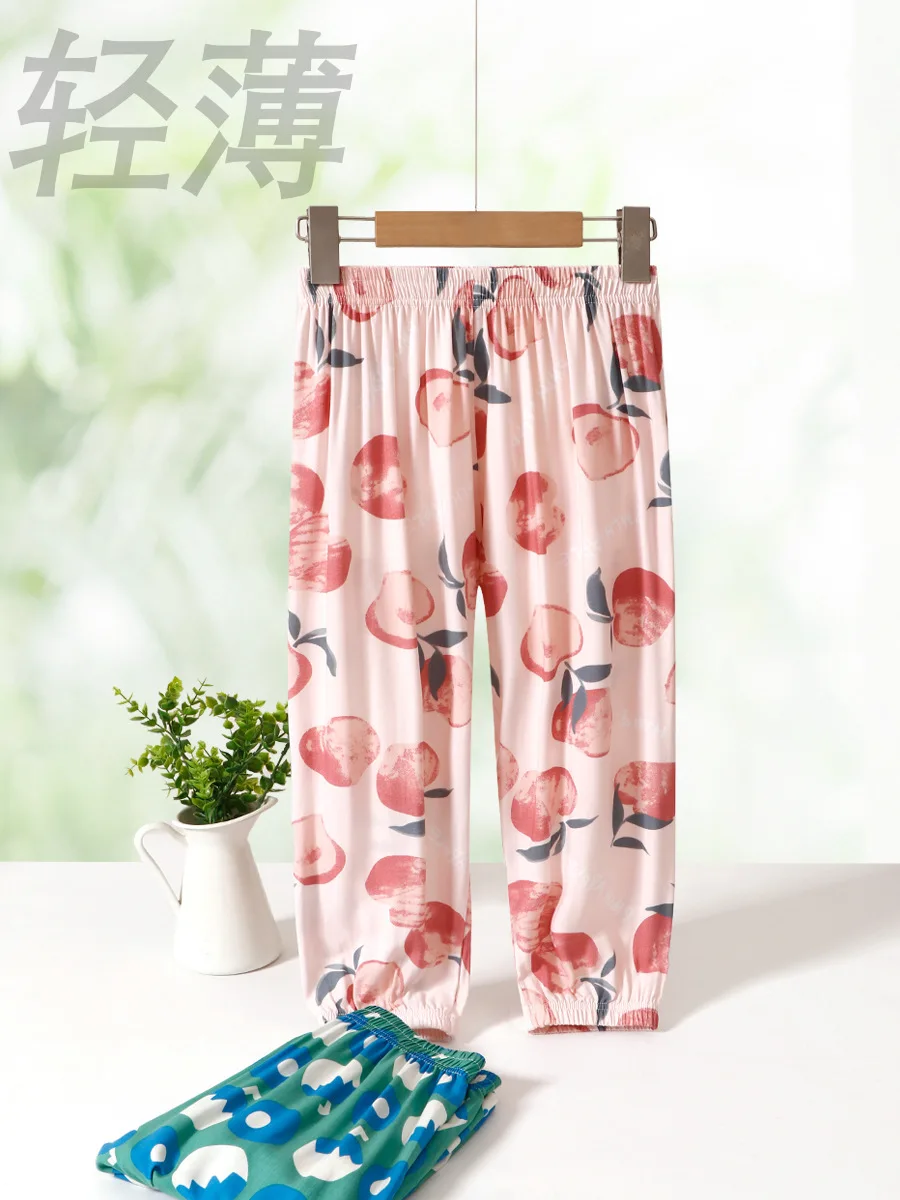 new delivery student pant 110-170  viscose fashion girls clothes summer spring children kids pants 3-16year lovely cartoon
