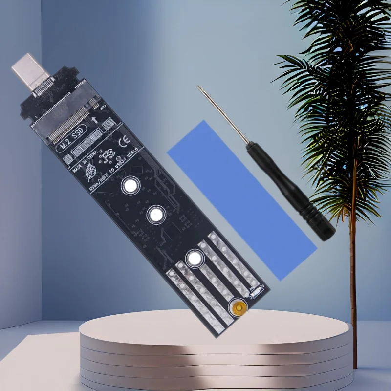 

Type C to M2 SSD Adapter Riser Board Converter RTL9210B Chip Dual Protocol Support 2230 2242 2260 2280 M.2 SATA SSD M.2 NVME SSD