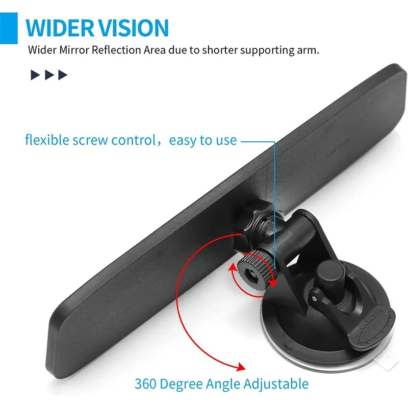 مرآة الرؤية الخلفية للسيارة قابلة للتعديل 360 أجزاء الرؤية الخلفية للسيارة البانورامية مع كوب شفط لتزيين السيارة وإكسسوارات السيارات الداخلية #5