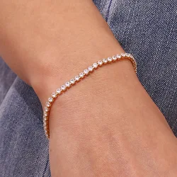 316 Stainless Steel Delicate Shiny Zircon Chain Bracelet for Women Waterproof Dweatproof Non-fading Jewelry Wholesale