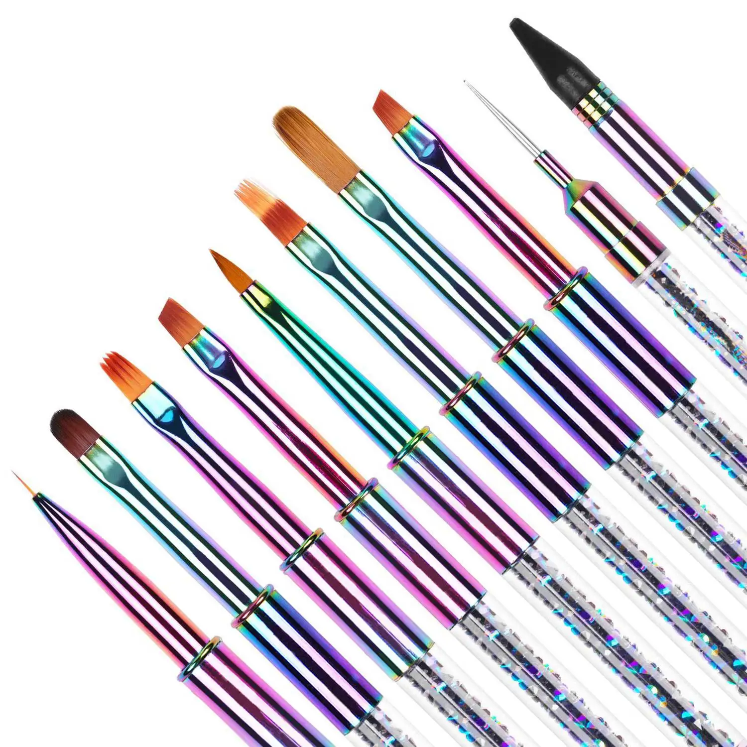 A76X-Dual Ended Nail art Acryl UV Gel Extension Builder Blume Malerei Stift Pinsel UV Gel Nail art Pinsel maniküre Werkzeug