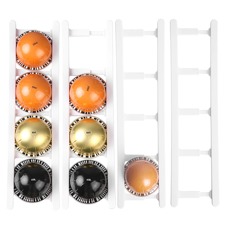 

4Pcs Adhesive Coffee Pods Holder Storage Racks Large Capacity Simple Installation Wall Mounted Coffee Capsule Racks