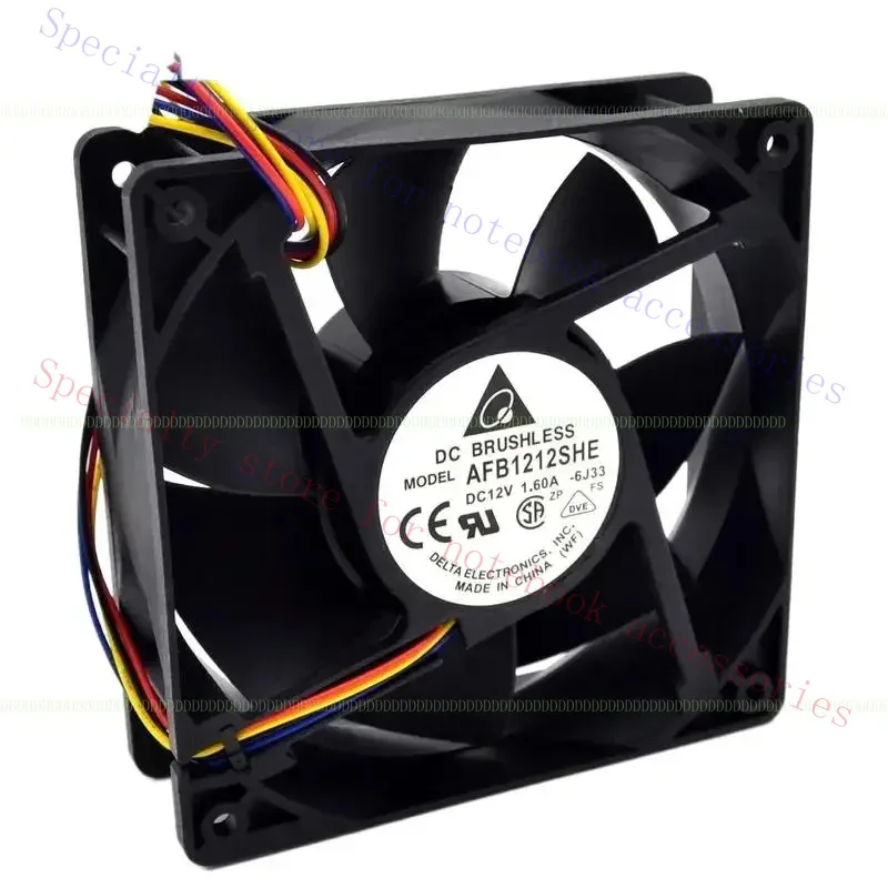 AAA+ A+ New AFB1212SHE 12038 12Cm 120Mm 1.6A 12V 4Wire PWM 40Cm Long Line Of Cooling Fan For Delta 120*120*38Mm
