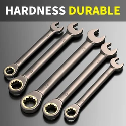 Double ratchet head quick wrench set 12 pieces of hardware tools 72 teeth wholesale 180-degree rotation