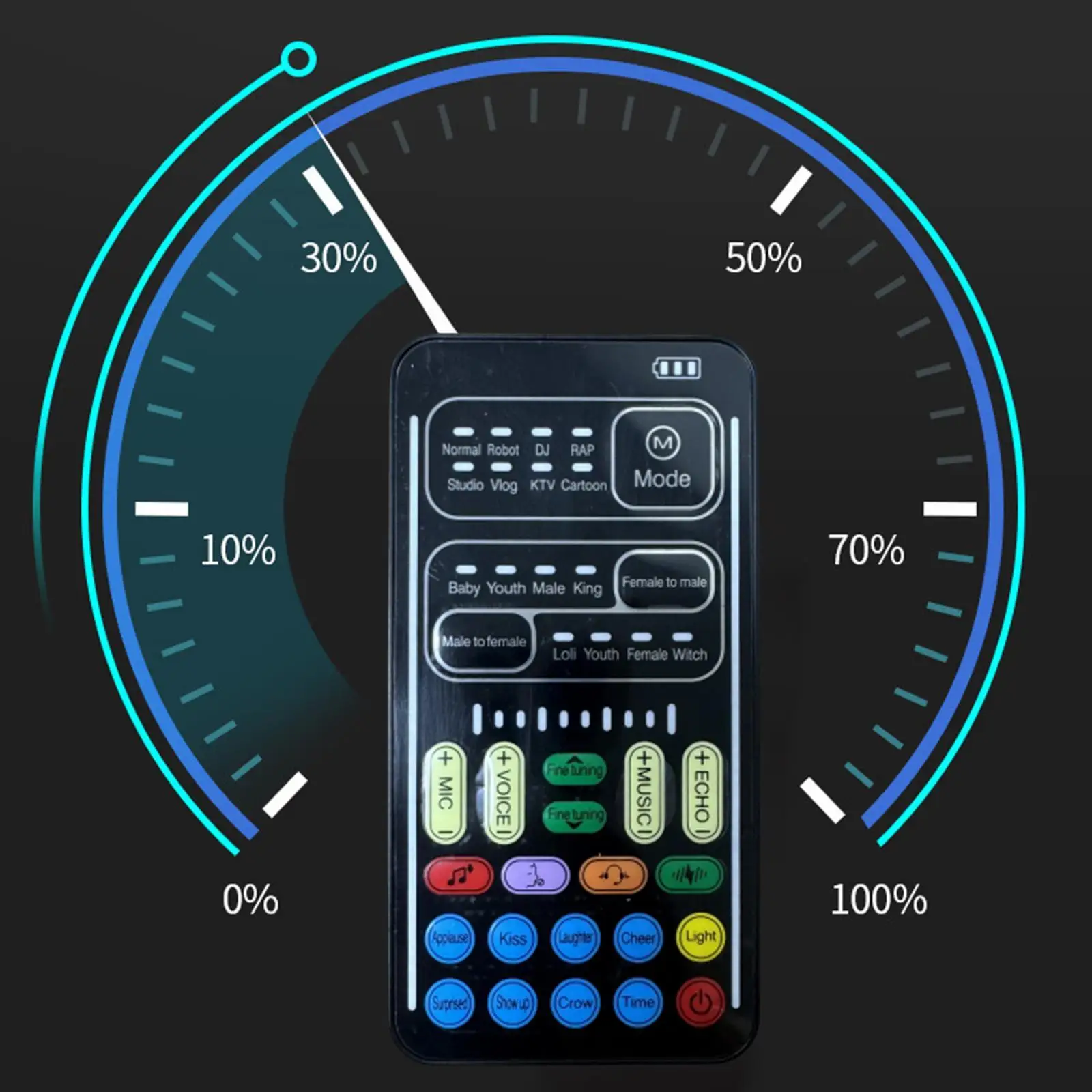 Voice Changer Compact Voice Changing Device Sound Changer 8 Sound Effects Game for Game Computer Live Broadcast Phone Laptop