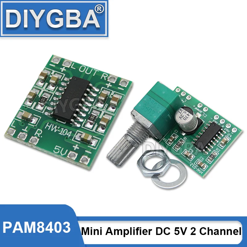 5Pieces PAM8403 Mini Amplifier DC 5V 2 Channel USB Digital Audio Board Module 2 * 3W Volume Control With Potentionmeter Igmopnrq