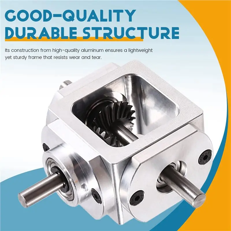 AT14 2X Gearbox 90 Degree Right Angle Bevel Gear-Box With Mounting Hole 1:1 Shaft 1 Module 20 Teeth Bevel Gear A