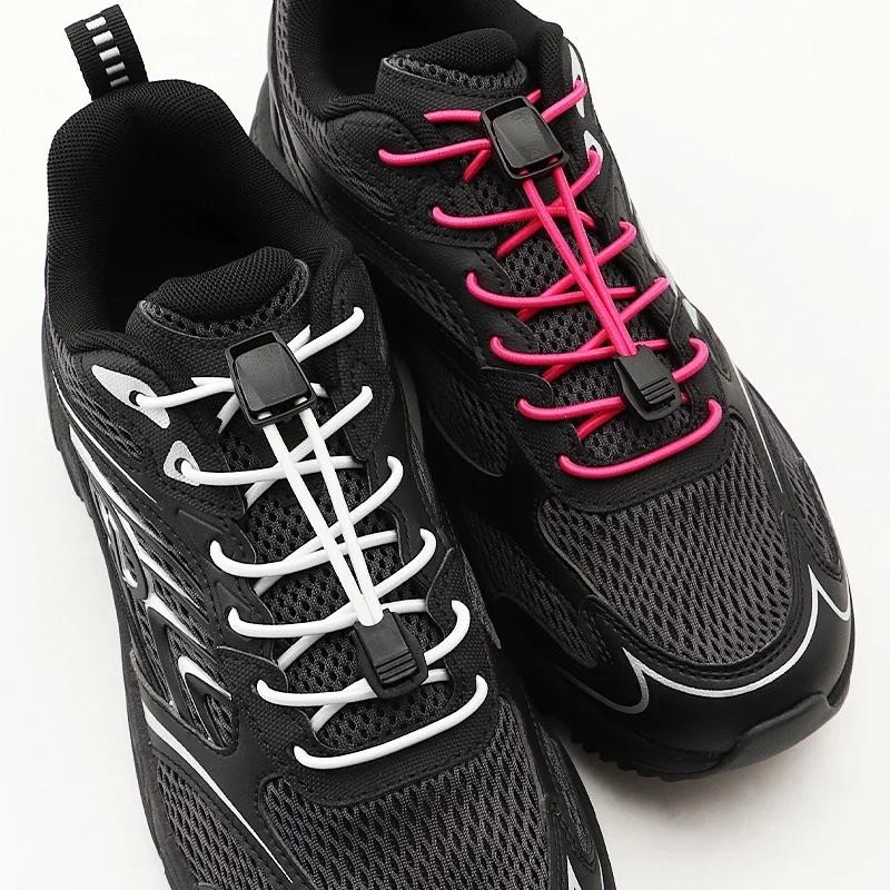 Press Spring Lock Shoelace Buckle Lazy No Tie Shoe Lace Fastener for Kids Adults Sneakers Running Shoes Elastic Laces Fix Clips
