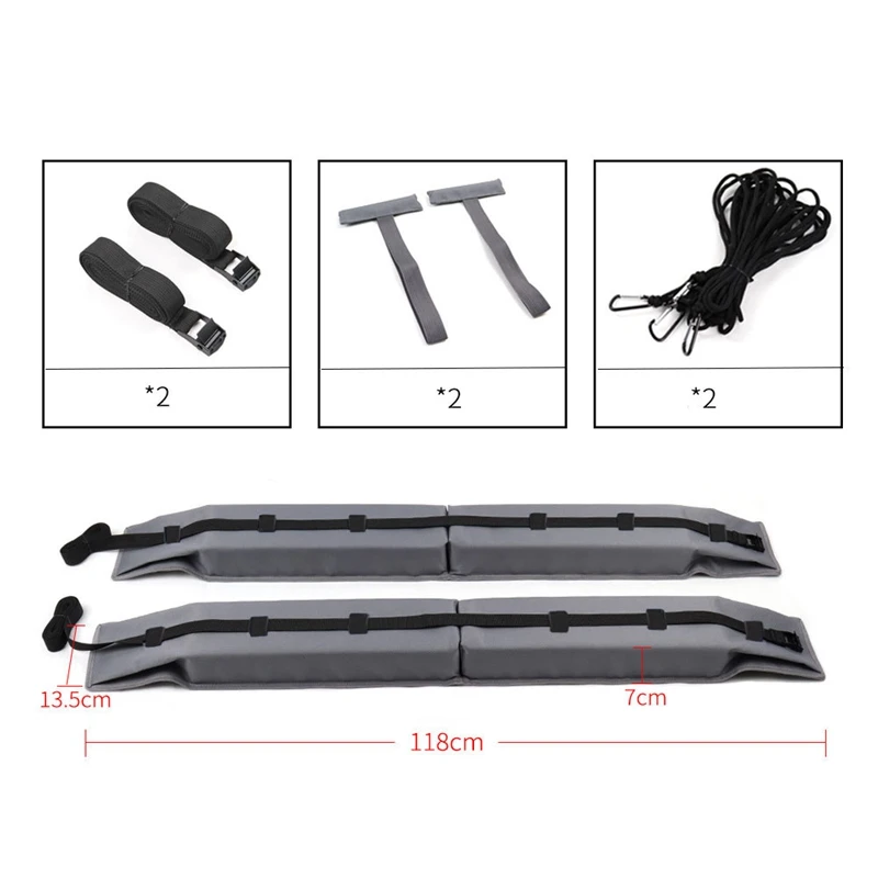 2Pcs Universal Foldable Car Roof Racks Top Luggage Carrier Rack Carry Load Baggage Car Surf Kayak Long Roof Rack Pads