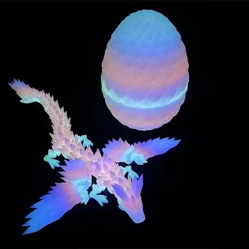 드래곤 에그 3D 인쇄 드래곤 장식품 어린이를위한 관절 액션 서프라이즈 크리 에이 티브 스트레스 릴리프 장난감 부활절 Stuffers