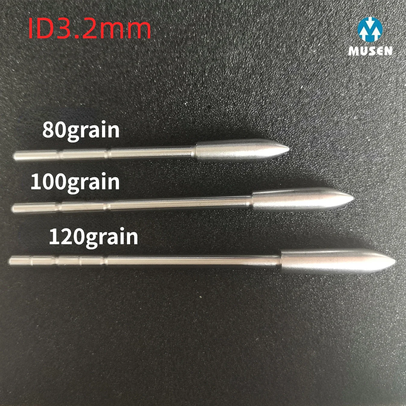 12pcs id3.2mm hardened stainless steel arrow points tips used for training arrows in reverse compound competitions