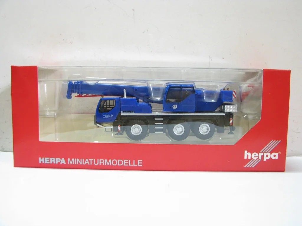 

Diecast 1:87 Scale Herpa LIEBHERR LTM 1045/1 German Federal Technical Rescue Agency Crane Model Plastic Car Model Collectible