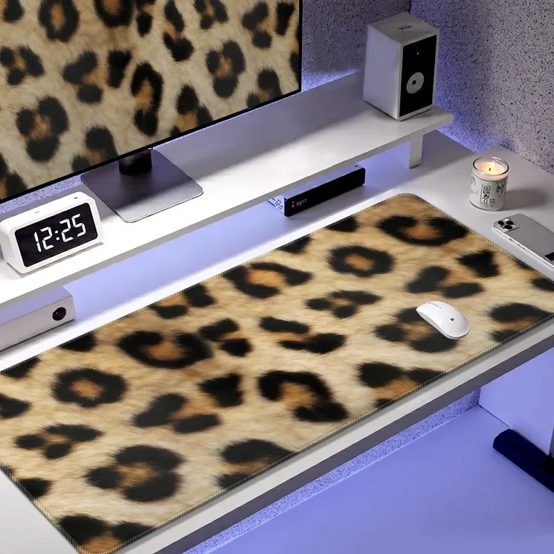 Sexy Full Screen Leopard Print ins Mouse Pad Gamer HD Custom Mousepad Natural Rubber Office Mouse Mats Desktop Computer Desk Pad