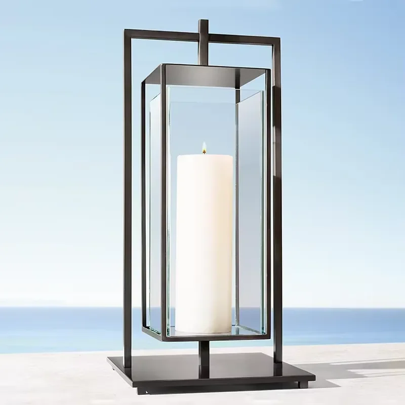 Durable Metal Candlestick Lantern Freestanding Home Garden Decoration High Quality Wholesale Iron Stand Light Holder for