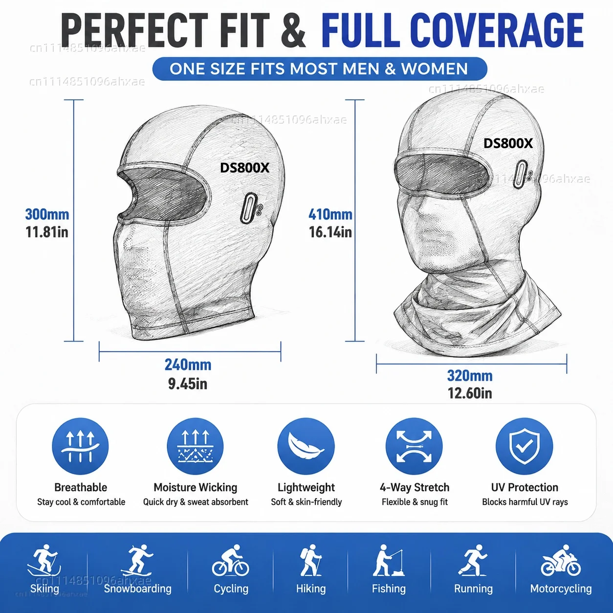 For VOGE 800 RALLY DSX 800 DSX800 Motorcycle Balaclava Summer Glasses Face Breathable Hole Winter Warm breathable waterproof view 2