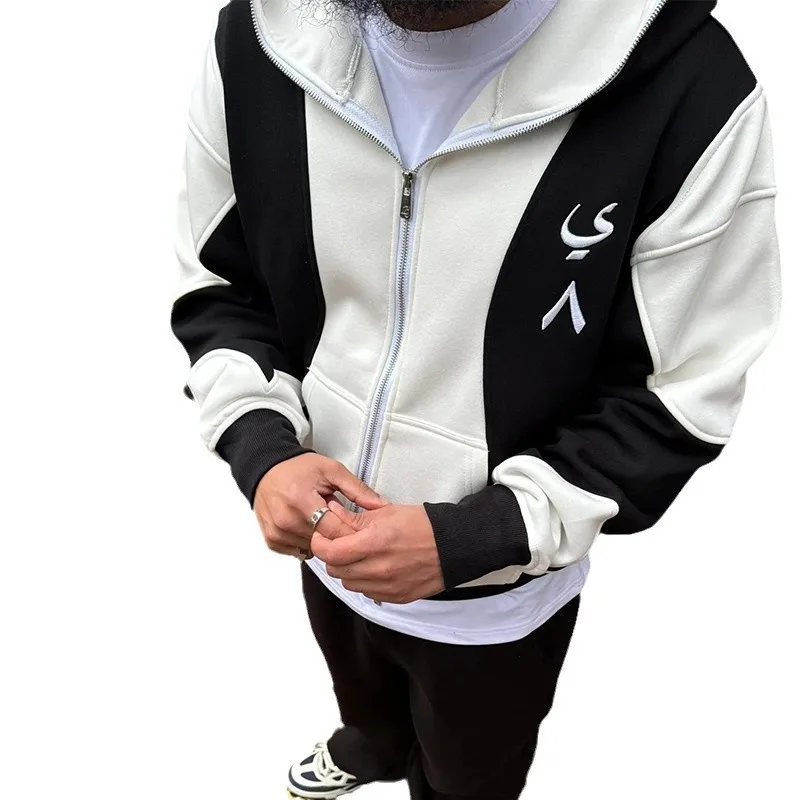 Hip Hop Personality Contrast Letter EM Autumn Winter Short Pants Men's Fashion City Walk Style Regular Fit Three Acetate Fiber