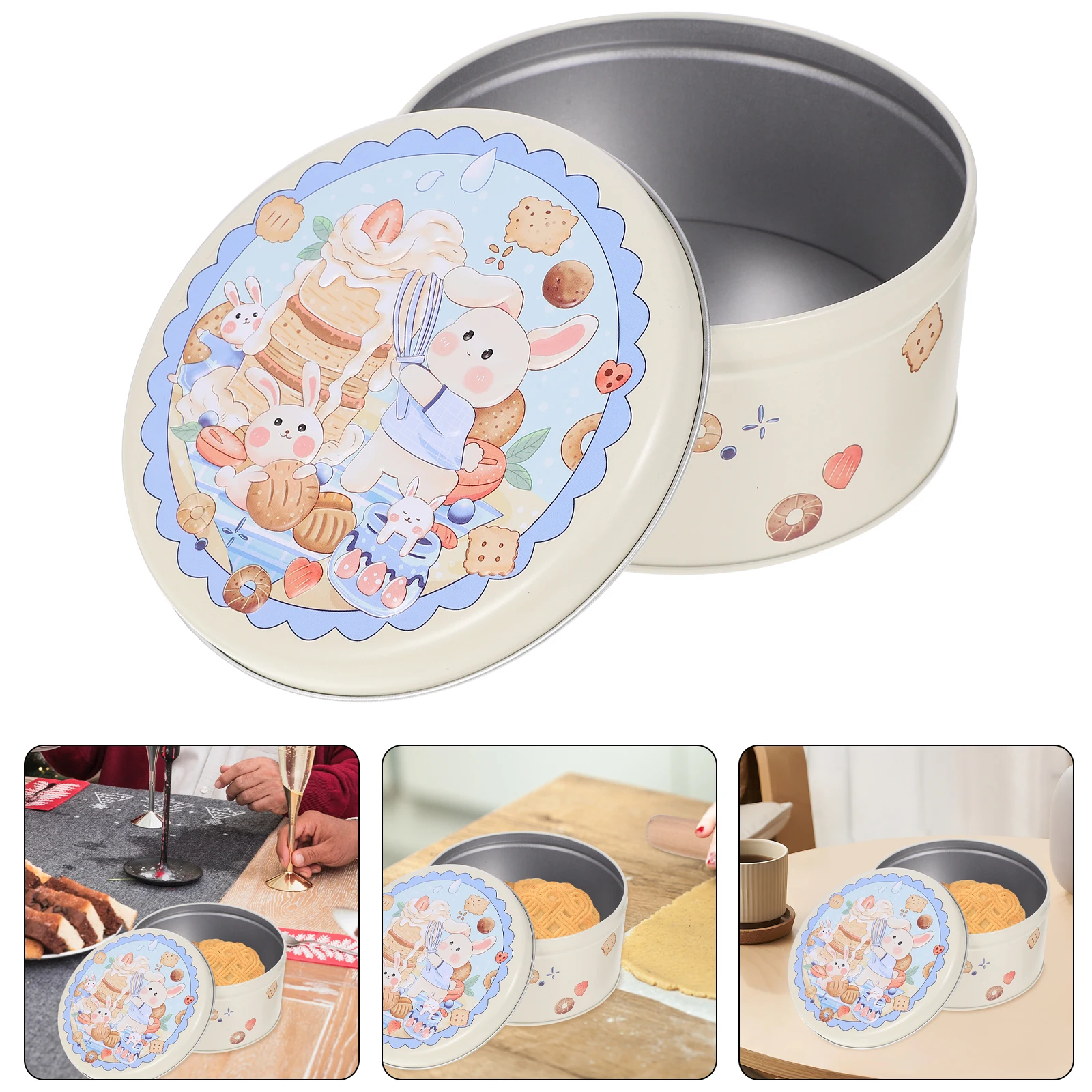 

Christmas Cake Tinplate Cookie Tin Biscuits Treat Container Gift Packaging Case Snowflake Cookies Xmas Favor Tin Box Travel Size