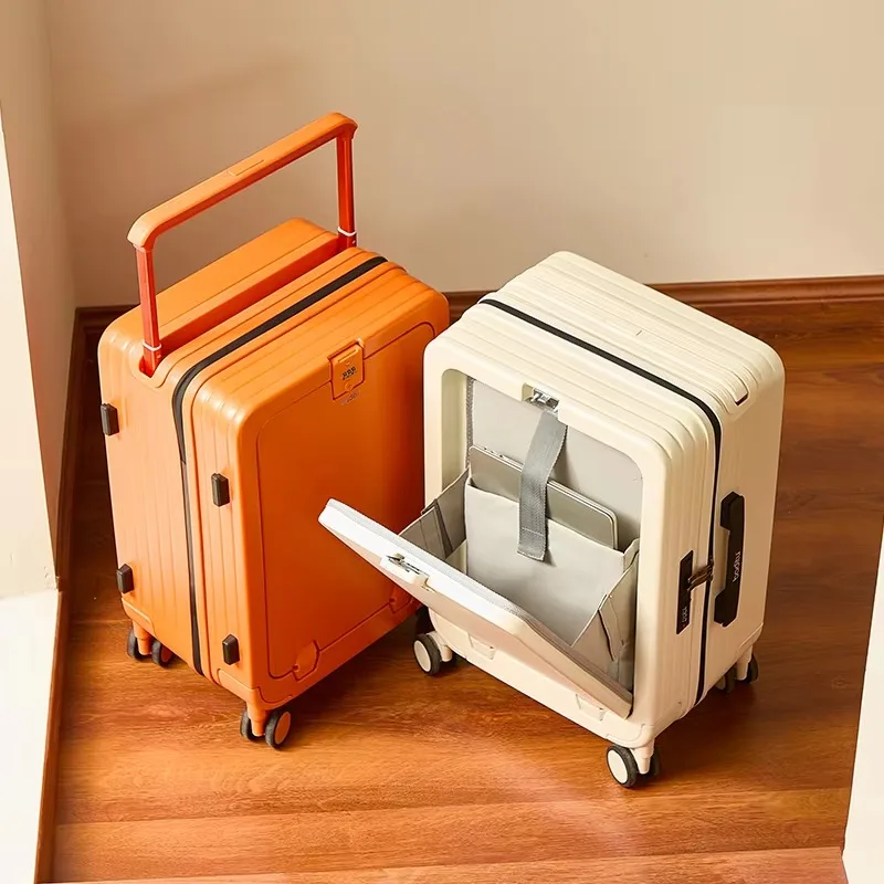 

Новый стиль, бесшумный чемодан на колесах с передним отверстием, дорожный чемодан из чистого ПК, ручка средней ширины Valise