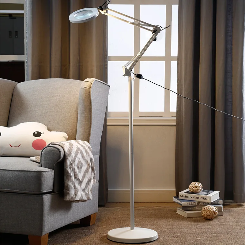 Floor lamp three-color beauty manicure eyelash tattoo lamp living room, bedroom magnifying glass desk lamp, repair LED lamp