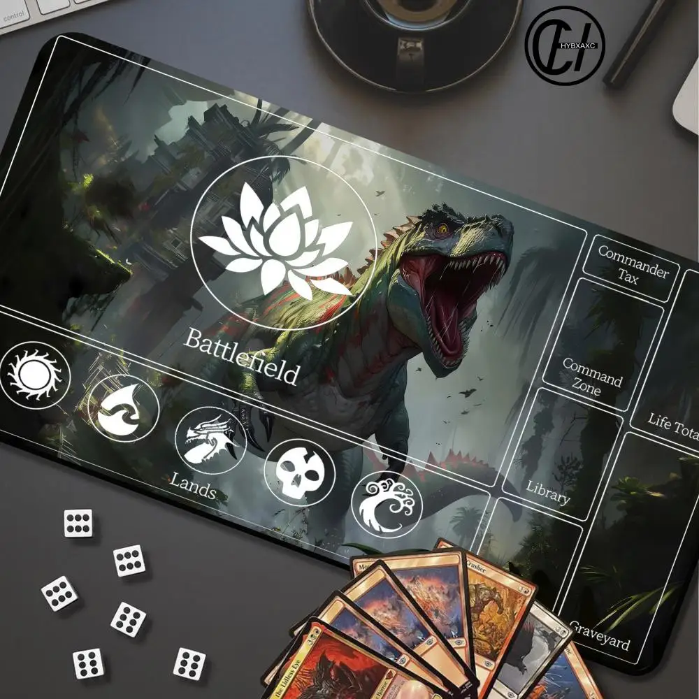 

Jungle Dinosaur Magic Party Game Mat Durable Rubber for MTG and TCG Games Mouse Pad Desk Mats Party Friendly Design HYBXXC