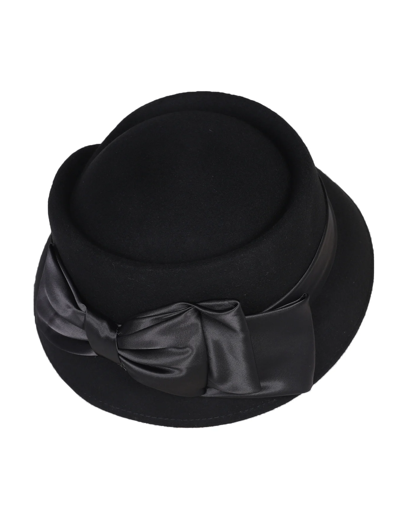 قبعة فيدوراس أنيقة من الصوف لعام 2025 مع شريط فيونكة لحفلات الزفاف الرسمية للكنيسة قبعات نسائية لحفلات الكوكتيل والشاي