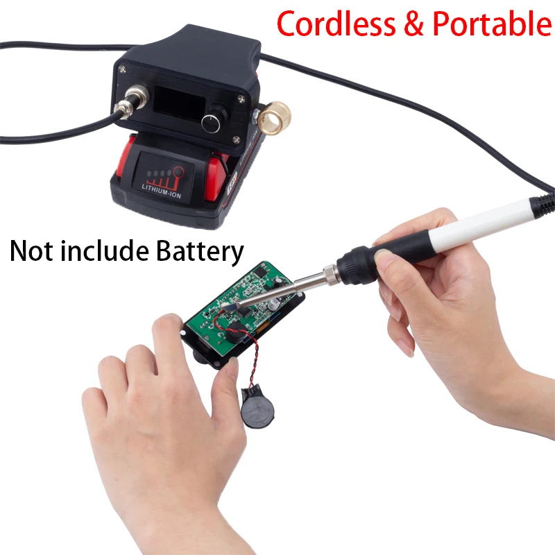 Estação de solda t12 ferro de solda para milwaukee 18v bateria li-ion aquecimento rápido sem fio ferro de solda oled