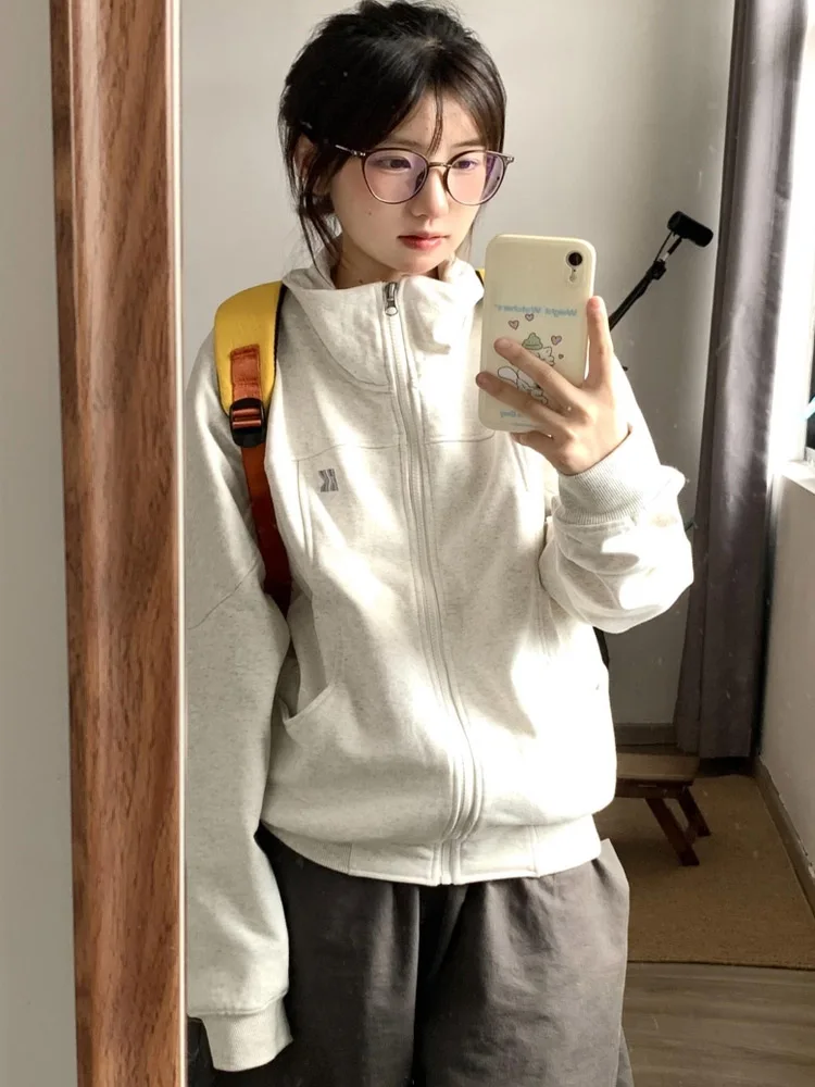 Coreano faculdade sle gola aberta cardigan camisola jaet feminino casual preguiçoso primavera outono faion topo