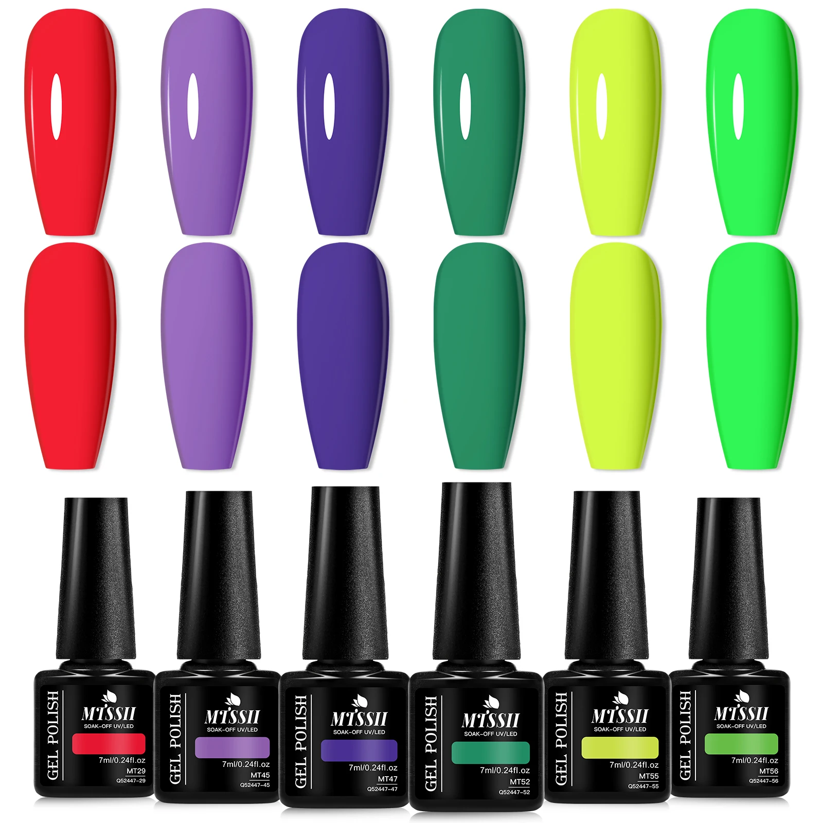 Mtssii 6PCS Gel Nagellak Lente Zomer Snoep Kleur Serie Gel Semi Permanente UV LED Gel Nail Art Losweken nagel Gel Set