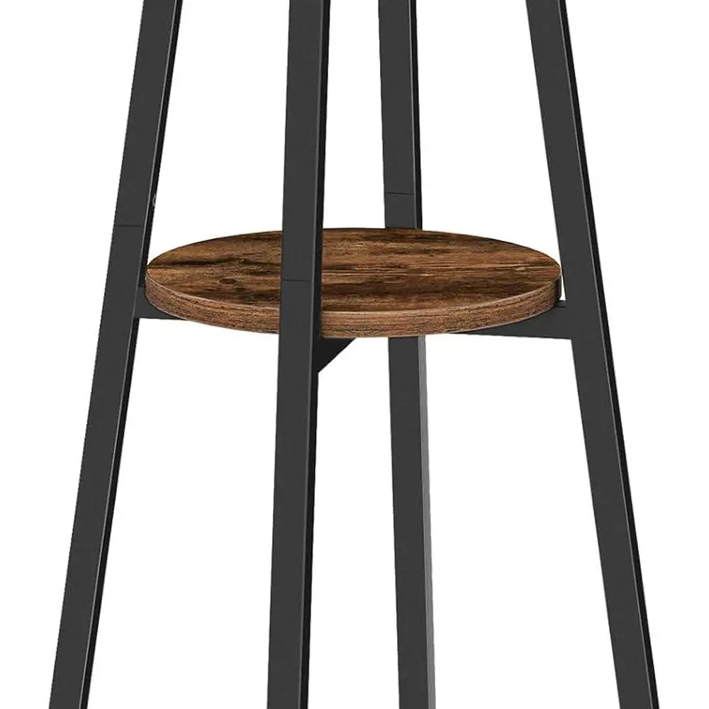 

Compact 37.4 High-Top Pub Table with Storage, Rustic Brown, Easy Assembly for Kitchen Use