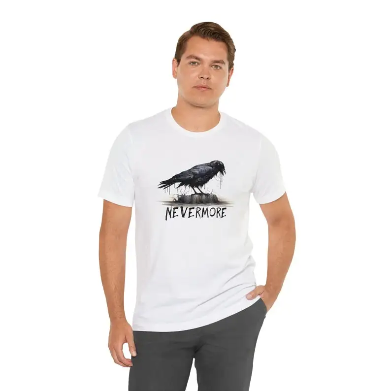 

The Raven Nevermore T-Shirt, Unisex Jersey Short Sleeve Tee Halloween Tee