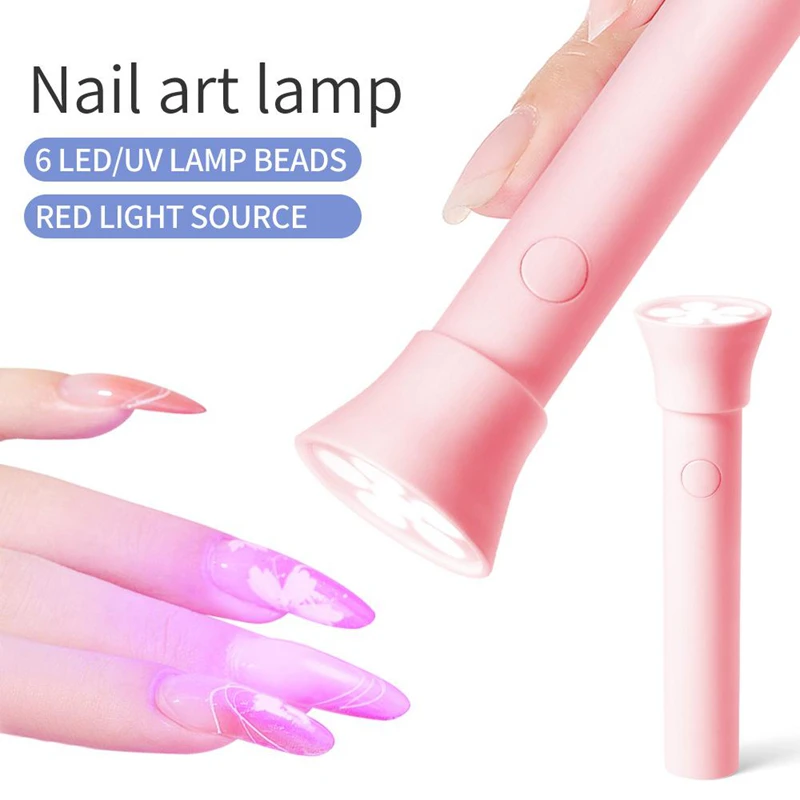 Lâmpada secadora de unhas uv led luz de secagem rápida portátil para curar todos os gel de unhas bateria recarregável incluída casa