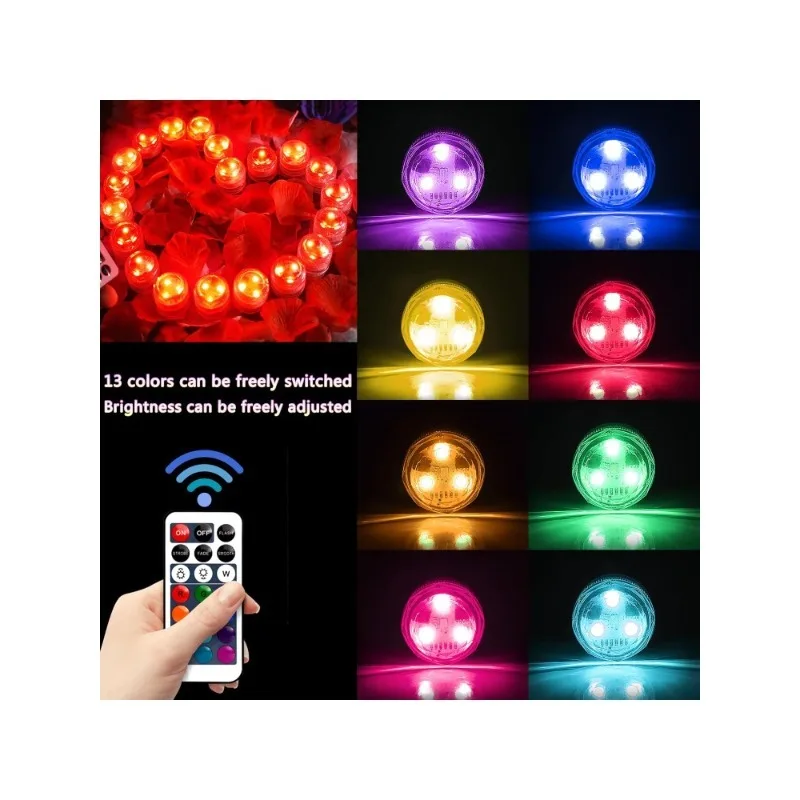 3led submersible light  13 Colors underwater light with remote control pool light IP68 RGB for pond/pool/aquarium