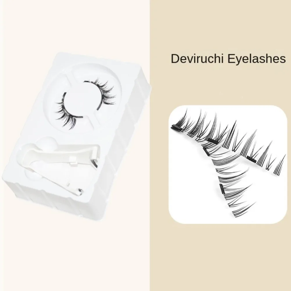Glue Free Magnetic False Eyelashes DIY Reusable Magnetic Eyelashes with Clip Makeup 3D Extension False Eyelash Clusters