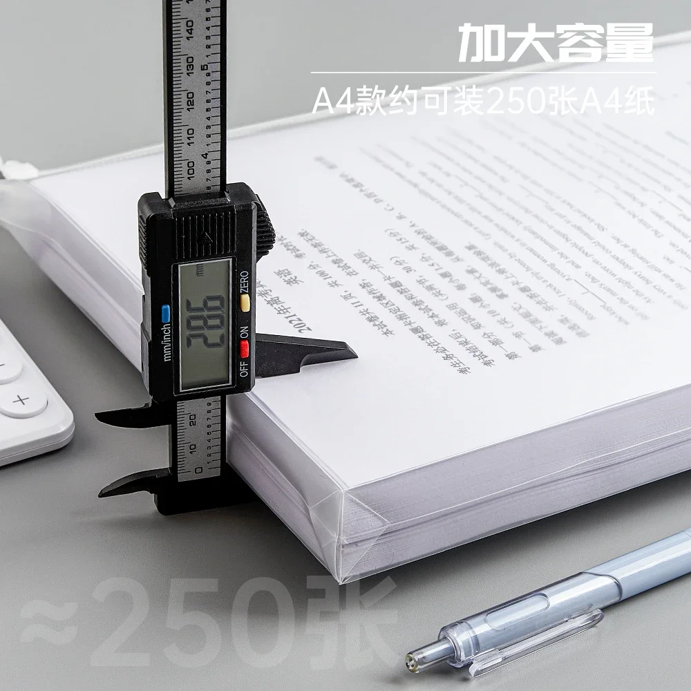 A4 A5 A6 Transparent Document Bag Office File Holder School Folder Zipper Pouch Loop Pull Organizer Stationery Desk Storage