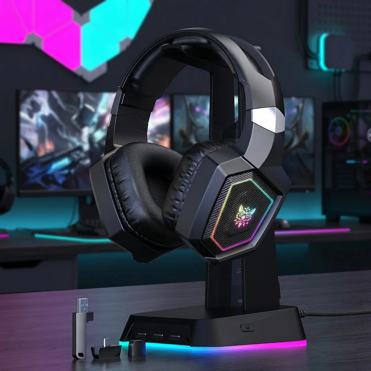 

ONIKUMA GT806 2.4GHz Wireless Gaming Headset HiFi Sound Quality Noise Canceling Gaming HeadphoneFor PC PcLaptop With Microphone